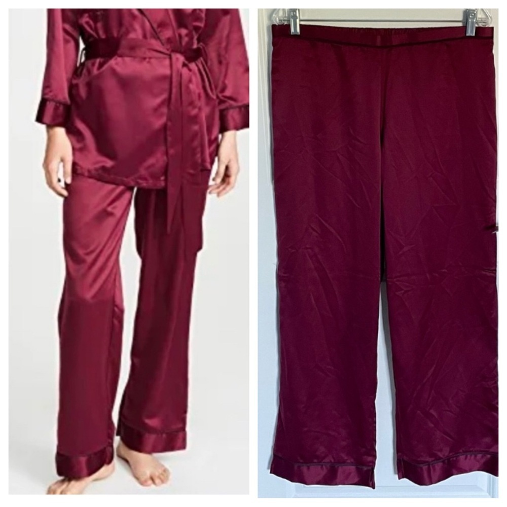New! Bluebella Wren Satin Pajama Bottoms burgundy red 47676